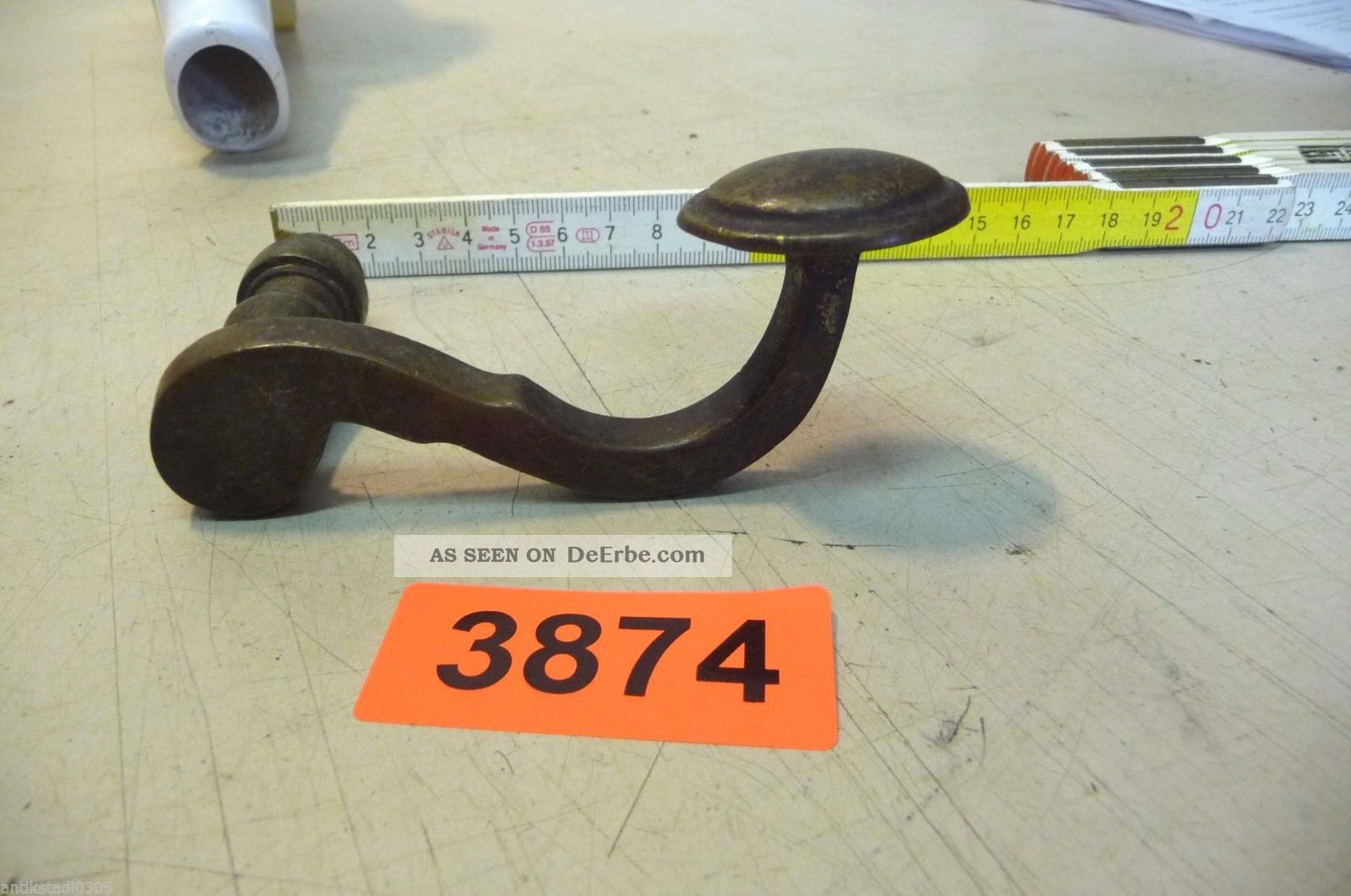 Nr.  3874.  Alte Türgriff Messing Klinke Biedermeier Türklinke Original, vor 1960 gefertigt Bild