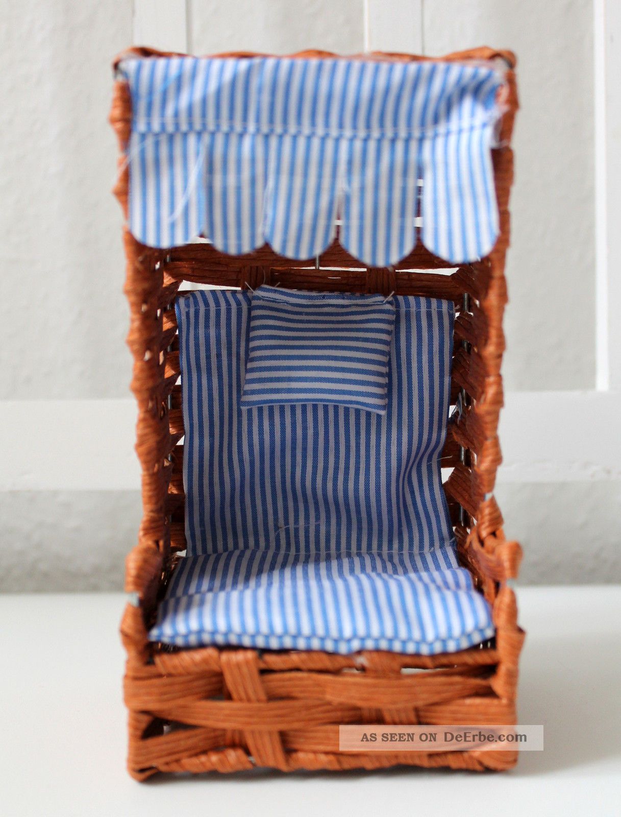 Mini Deko Strandkorb 17cm Braun Draht Und Bast Puppenstuhl
