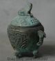 Alte Qianlong Markierte Bronze Antique Pixiu Beast Räuchergefäss Censer Griff Antike Bild 3
