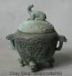 Alte Qianlong Markierte Bronze Antique Pixiu Beast Räuchergefäss Censer Griff Antike Bild 5