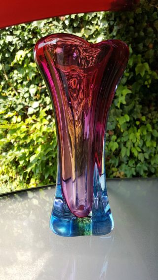 Murano Vase,  Blumenvase,  60er,  Zweifarbig Bild