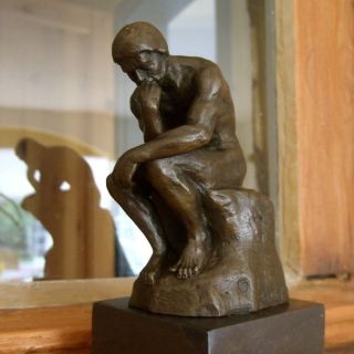 Skulptur Der Denker,  Bronze Figuren Hochwertige Schreibtisch Skulpturen Bild