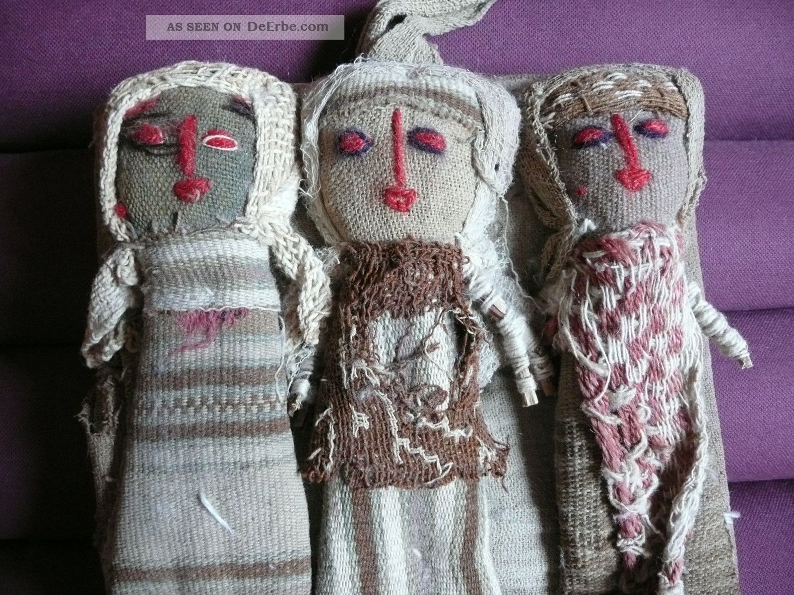 Ethno - Puppen Peru - Inka - Antike Stoffe - Rar Internationale Antiq. & Kunst Bild