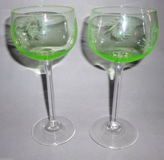 Paar Art Deco Jugendstil Kristall Weinglas Uranglas Schleuderstern Weißwein 1920 Bild