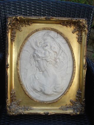 Marmorrelief: Jugendstil - Louis - Bottee: Mit Eingesetzte - Bronzemedaidalle: 1889: Bild