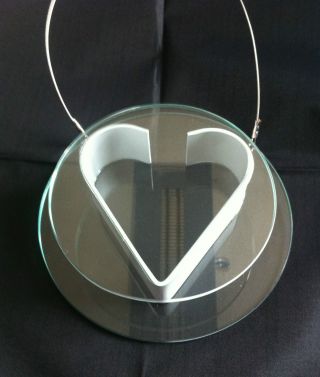 Vase Designer Glasvase Herz Rund AufhÄngbar Glas Metall 15,  5 X 4 Cm Ovp Bild