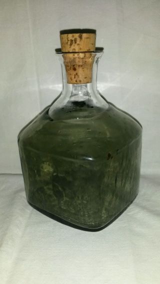Mundgeblasene Flasche Karaffe Rauchglas - Überfangglas Ausgeschliffener Abriss Bild