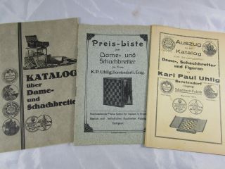 Konvolut Katalog Reklame Schach - Spiel Dame Chess Kp Uhlig Erzgebirge Um 1913 Bild