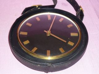 Vintage Kienzle Wanduhr Elektronik Uhr Funktionsfähig Echt Leder Schwarz Gut Erh Bild