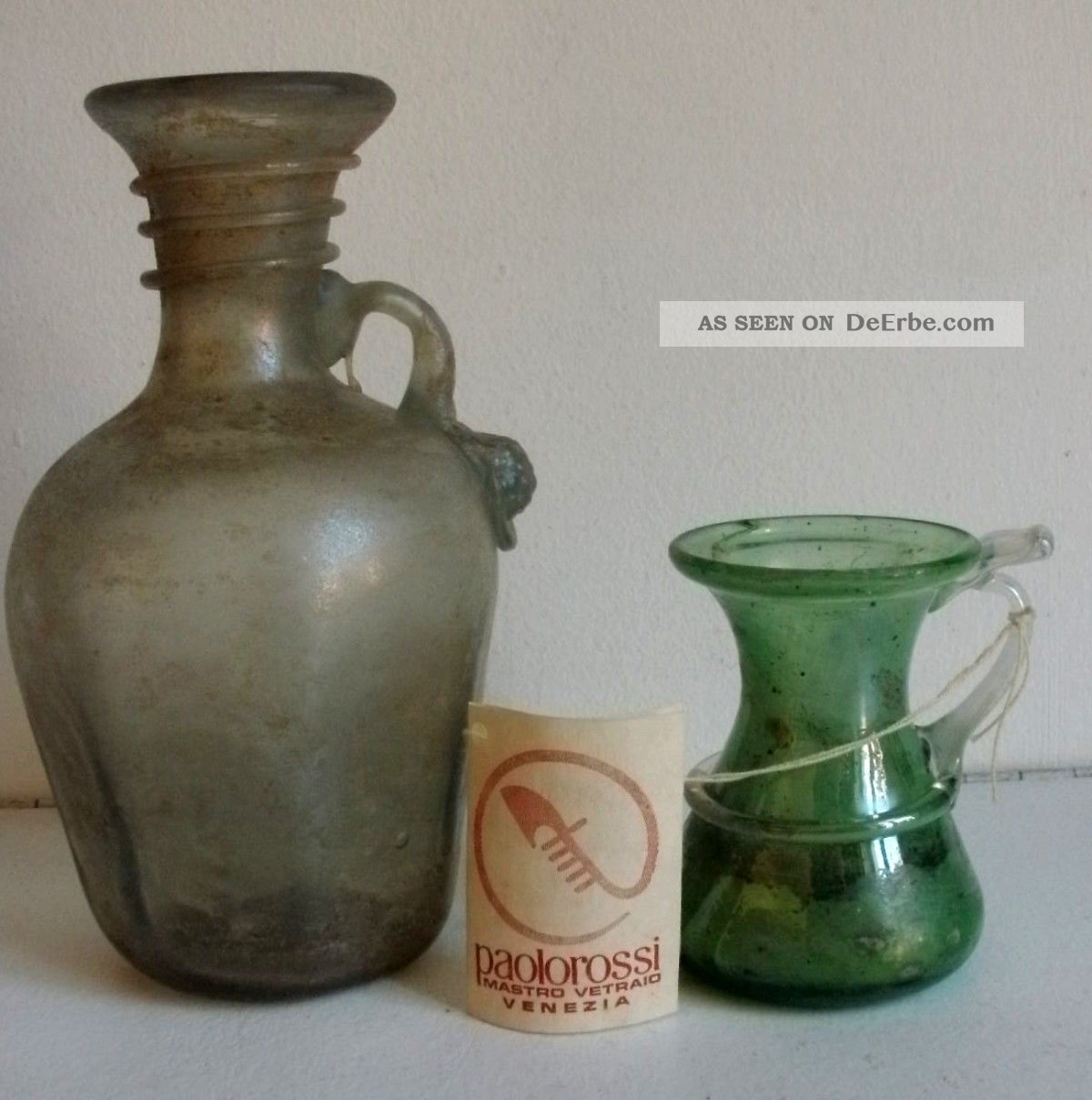 2 Glasvasen Paolo Rossi Mastro Vetraio Venezia Museumsreplik Antike Bild