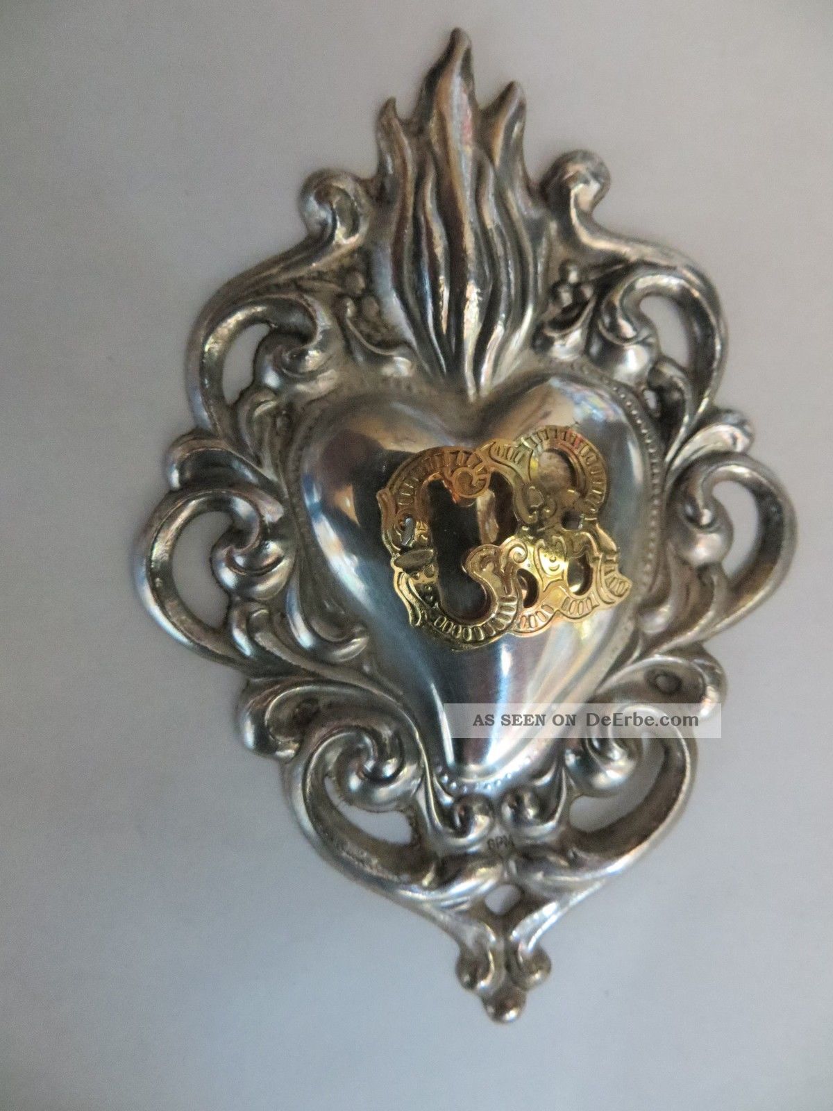 Herz Um 1945 - Votivgabe - Ex Voto - Ca.  8,  4 Cm - Versilbert Votivbilder & Sakralmalerei Bild