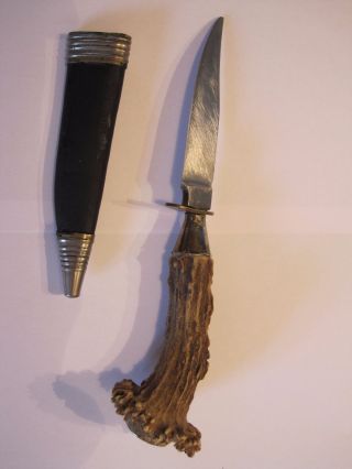 Ackermännchen Hirschhornmesser,  Jagdmesser,  Trachtenmesser Mit Lederscheide Bild