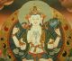 Buddha Thangka Avalokiteshvara Chenrezig Tibet In Brokat 93x53cm Entstehungszeit nach 1945 Bild 2