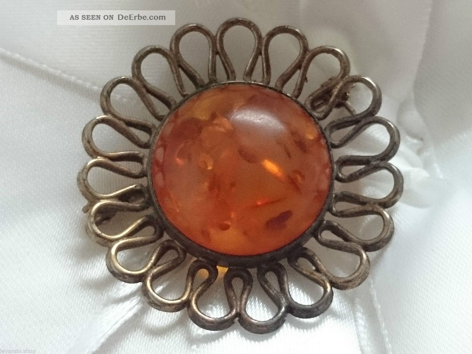 Bernstein Brosche Herz - Echt Bernstein Schmuck Dam Produktbild-Vorschau 7