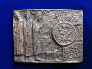 V.  Miller Bronze Relief Kaiser Friedrich 1152 - 1190 Barbarossa Bild