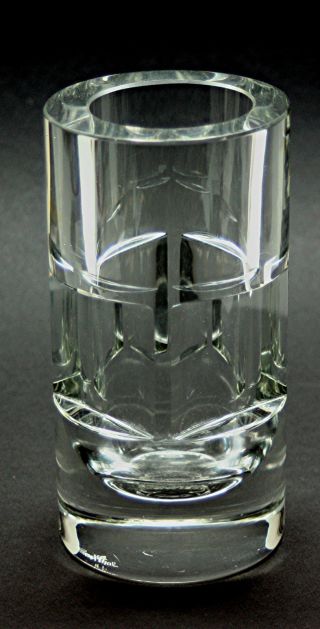 Rosenthal Glas Glasobjekt Studio - Line Designerglas Vase Eingeschnitten Rarität Bild