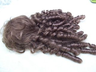 Alte Puppenteile Braune Locken Haar Perücke Vintage Doll Hair Wig 40 Cm Girl Bild