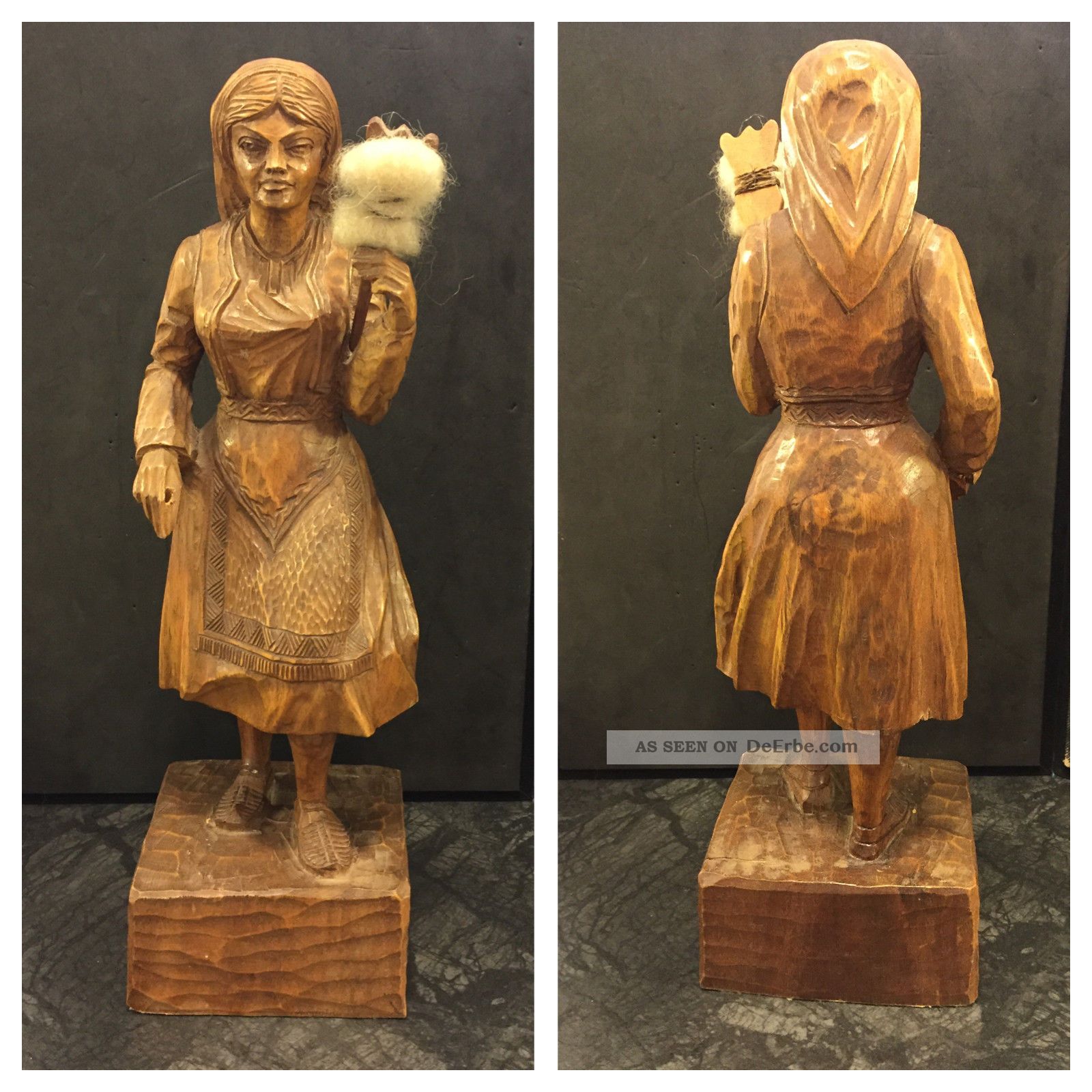 Holzfigur Frau In Tracht Holz Figur Höhe Ca.  30 Cm Holzarbeiten Bild