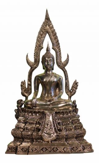 Sitzender Buddha Figur Statue Bronze China Skulptur Buddhismus Asiatika Unikat Bild