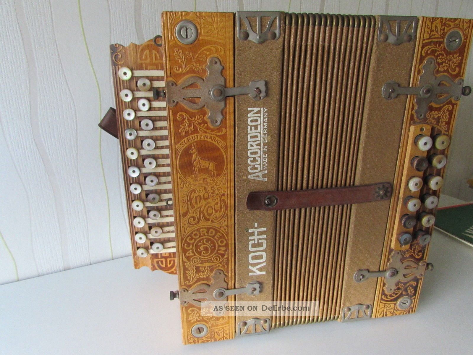 Accordeon Schutzmarke Koch Stahltöne 2 Notenhefte Musikinstrumente Bild