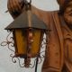 66cm Großer Nachtwächter Holzfigur Geschnitzt Mit Laterne Lampe Elektrisch 2 Kg Holzarbeiten Bild 3
