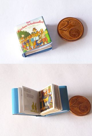 Winziges Miniatur Buch Der Häschen - Schulausflug Für Die Puppenstube 1:12 Bild