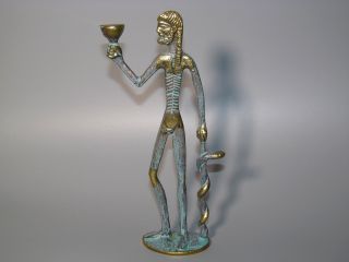 Hippokrates Von Kos Mit Äskulapstab Messing - Figur Skulptur Aeskulap - Stab Arzt Bild