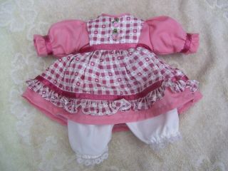 Alte Puppenkleidung Pink White Dress Outfit Vintage Doll Clothes 28 Cm Girl Bild