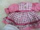 Alte Puppenkleidung Pink White Dress Outfit Vintage Doll Clothes 28 Cm Girl Original, gefertigt vor 1970 Bild 3