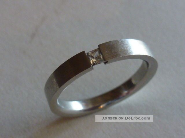 Spannring Edelstahl Ring Stein Eckig Stainless Steel Designerring Schmuck 19mm Ringe Bild