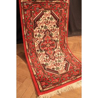 Schöner Handgeknüpfter Blumen Teppich Herati Nain Kum Carpet Tappeto 75x140cm Bild