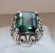 Art - Deco 925er Silber Ring Mit Großem Grünen Turmalin Gr.  52 Massive 6,  8 Gramm Ringe Bild 2