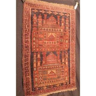 Alt Handgeknüpft Orient Sammler Teppich Belutsch Collectors Rug Antique 140x71cm Bild
