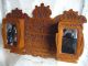 Wandschrank Hängeschrank Spiegel Frankreich Holz Jugendstil Art Nouveau 1890 Antike Originale vor 1945 Bild 3