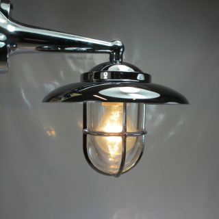 Art Deco Stil Hoflampe Verchromtes Messing Terrassenlampe Ausleger Wandlampe No3 Bild