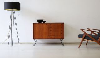 60er Teak Kommode Sideboard Danish 60s Cabinet Vintage Midcentury Wegener ära Bild