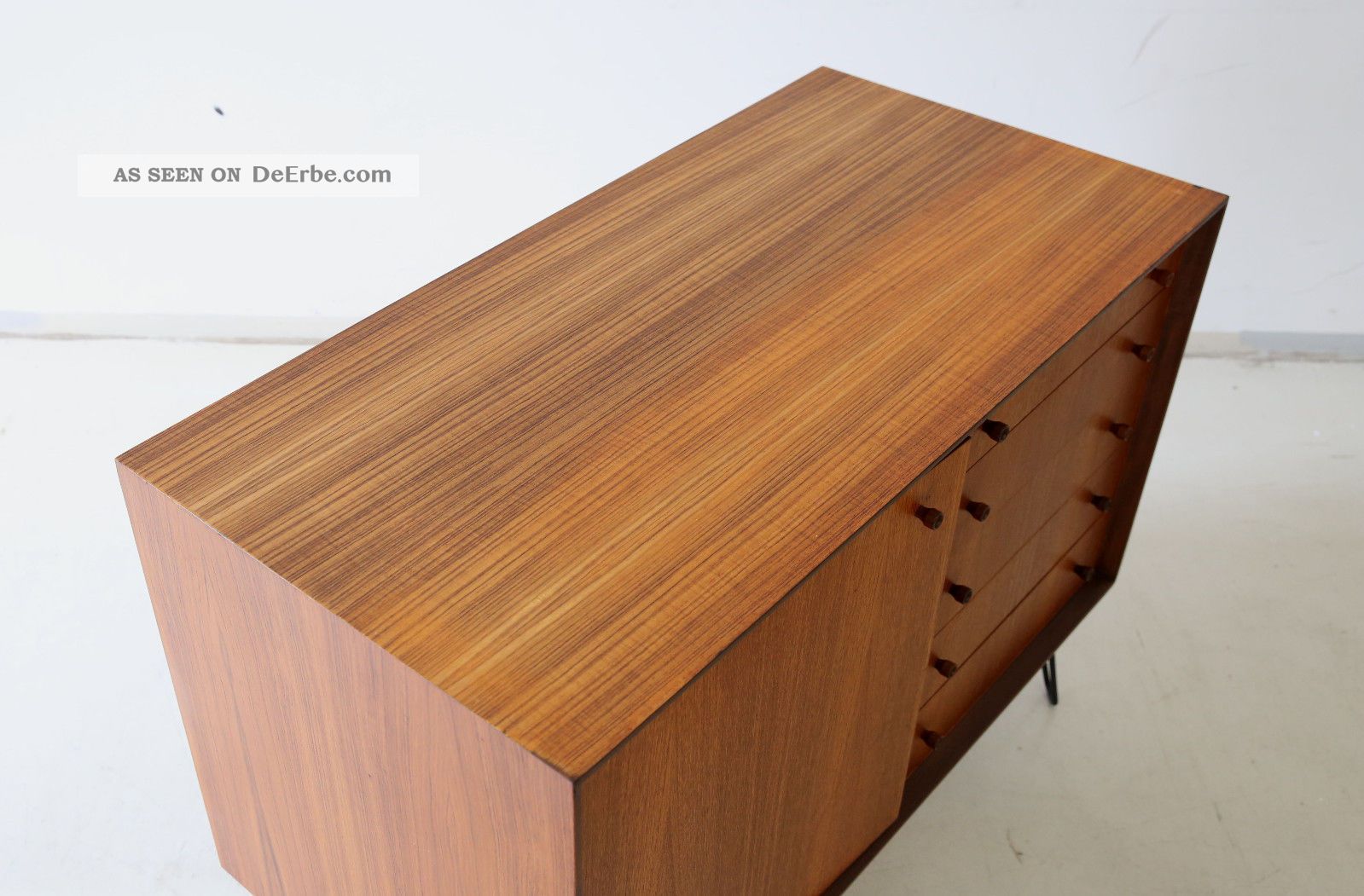 60er Teak Kommode Sideboard Danish 60s Cabinet Vintage Midcentury ...