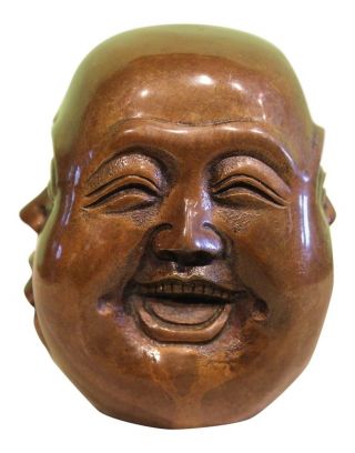 Hotai Buddha Kopf 4 Faces Figur Bronze Aus China Für Asien Liebhaber Bild