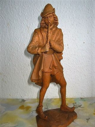 Skulptur RatenfÄnger Von Hameln Sehr Alte Handarbeit.  Holzschnitzerei Bild