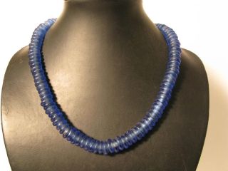 Pulverglasperlen 13mm Blue Blau Spacer Krobo Ghana Recycling Glass Beads Afrozip Bild