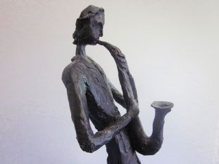 Grosse Skulptur Saxophonspieler 51 Cm Figur Plastik 70er 80er Design Bild