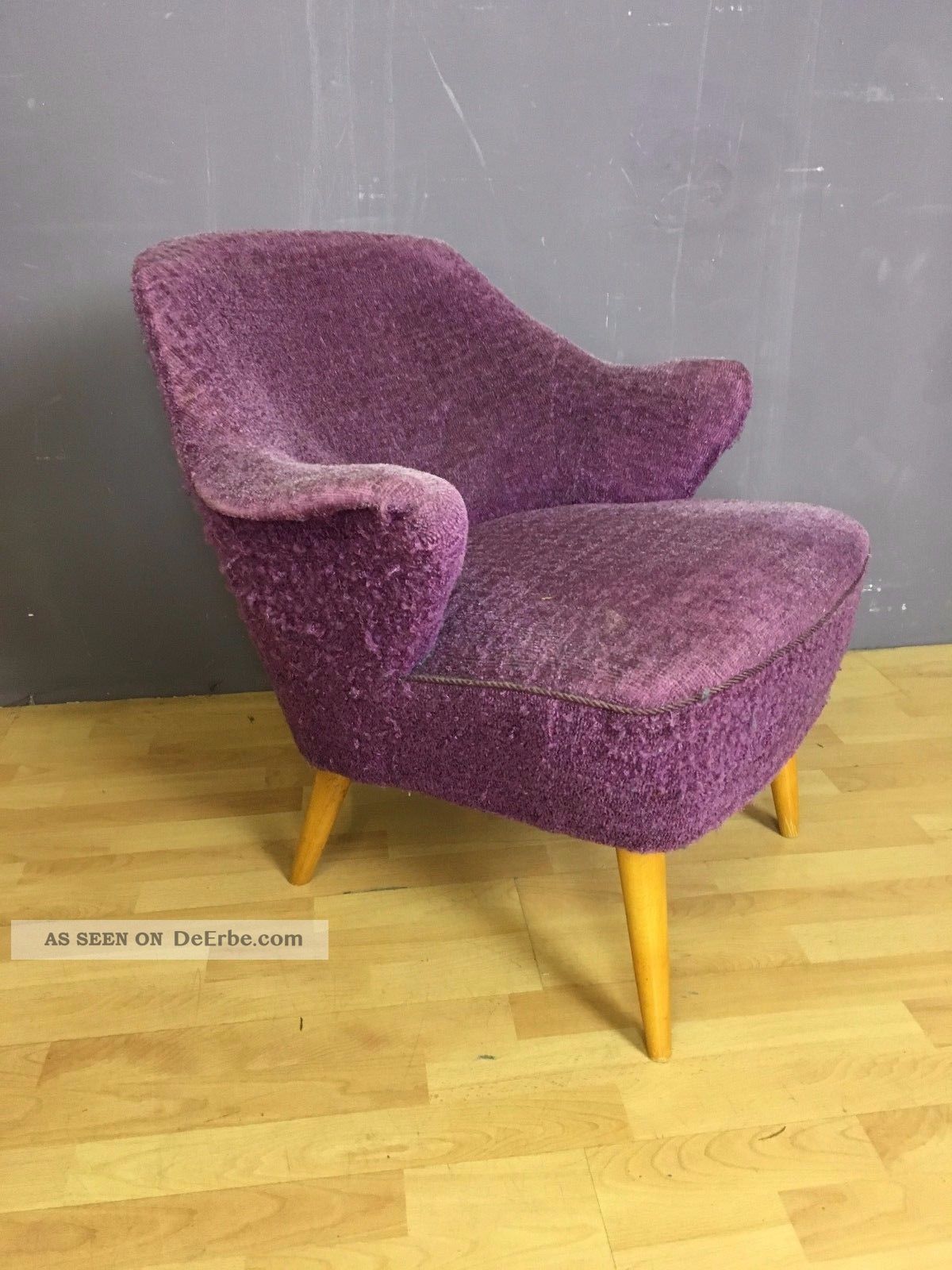 Ob16 - 0117 - Mid Century Sessel - Violett - 50s - Fifties - 50er 1950-1959 Bild