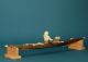 Eskimo Kajak Inuit Canoe Modell Aus Holz Und Leder 30er Jahre Fishing Kayak Nordamerika Bild 5