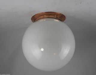 Art Deco Opalglas Lampe - Val St.  Lambert - Kupfer Deckenlampe - Ø 30 Cm Bild