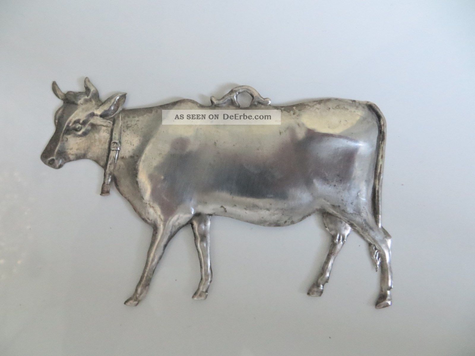 Ex Voto - Votivgabe - Kuh – Um 1950 - Versilbert - GesamtlÄnge 14 Cm Votivbilder & Sakralmalerei Bild