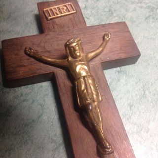 Kruzifix Kreuz Holz Metall Bild