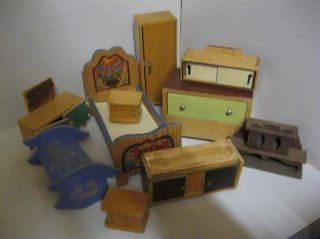 Möbel - Konvolut 1 - Holz - Puppenhaus - Puppenstube Bild