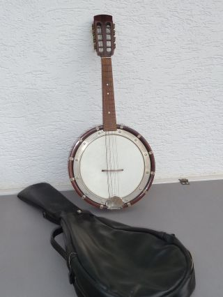 Mandolinenbanjo,  8 - Saitiges Banjo,  Gut Erhalten Und Sofort Spielbar,  Mit Tasche Bild