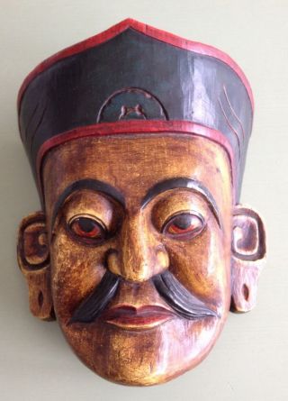 Holzmaske Aus Nepal Bild