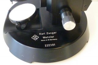 Mikroskop Der Fa.  Karl Zanger Wetzlar - Made In Germany - Im Orig.  Kasten H=41/b=22cm Bild